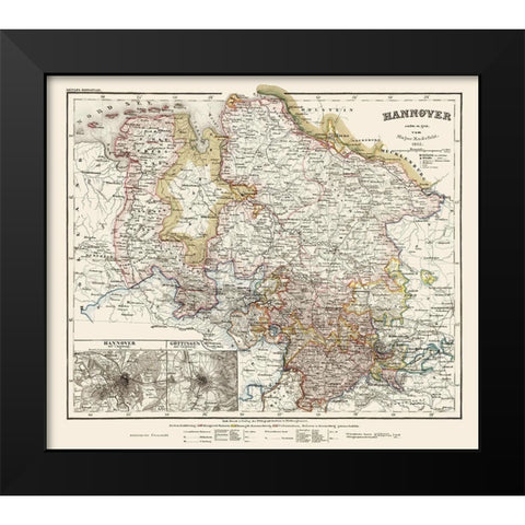 Hannover Province Germany - Radefeld 1851 Black Modern Wood Framed Art Print by Radefeld