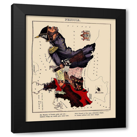 Prussia Germany - Lancaster 1869 Black Modern Wood Framed Art Print with Double Matting by Lancaster