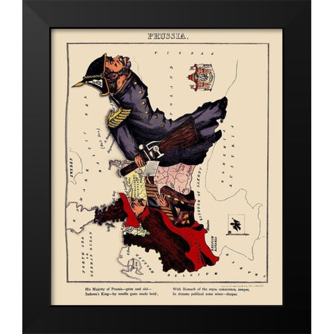 Prussia Germany - Lancaster 1869 Black Modern Wood Framed Art Print by Lancaster