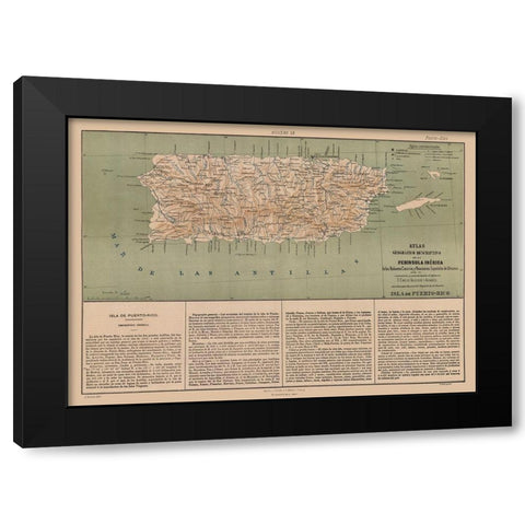 Puerto Rico - Valverde 1880 Black Modern Wood Framed Art Print by Valverde