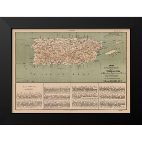 Puerto Rico - Valverde 1880 Black Modern Wood Framed Art Print by Valverde