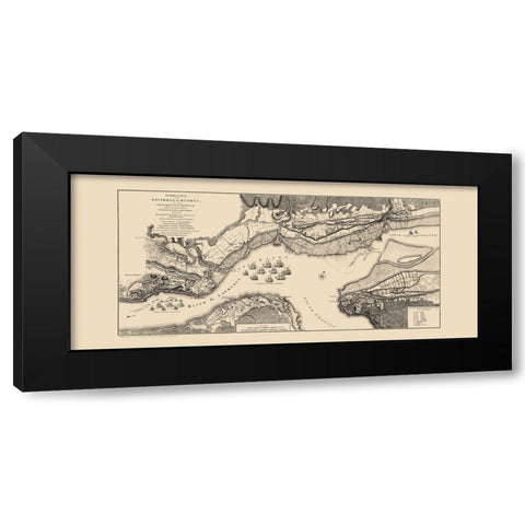 Quebec Region Old French War Canada - Jefferys Black Modern Wood Framed Art Print with Double Matting by Jefferys