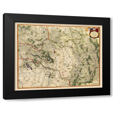 Reims Region France - Blaeu 1635 Black Modern Wood Framed Art Print by Blaeu