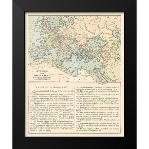 Europe Roman Empire - Monteith 1882 Black Modern Wood Framed Art Print by Monteith