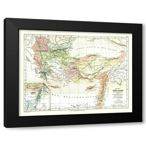 Greco Roman Empire Middle East - Cortambert 1880 Black Modern Wood Framed Art Print by Cortambert