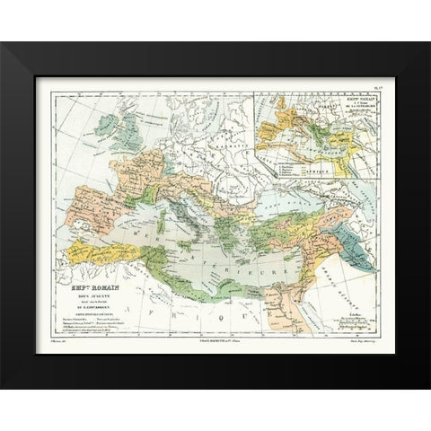 Europe Roman Empire Augustus - Cortambert 1880 Black Modern Wood Framed Art Print by Cortambert