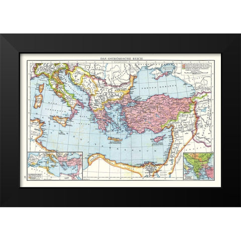 Eastern Roman Empire - Droysen 1886 Black Modern Wood Framed Art Print by Droysen