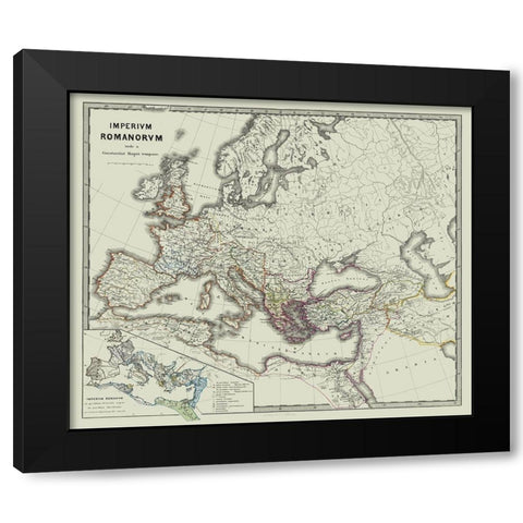 Europe Roman Empire - Spruner 1865 Black Modern Wood Framed Art Print with Double Matting by Spruner