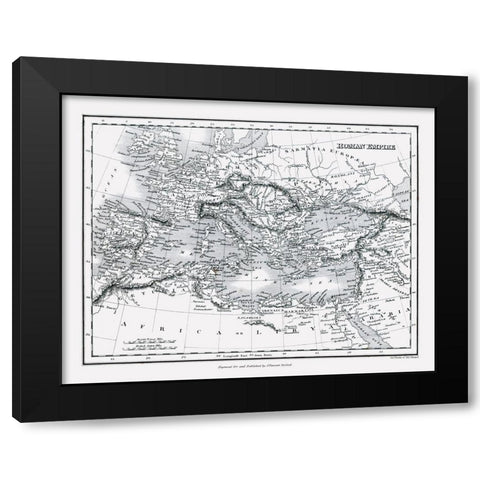 Europe Roman Empire - Oxford 1828 Black Modern Wood Framed Art Print by Oxford