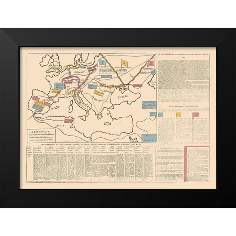Europe Roman Empire - Le Sage 1801 Black Modern Wood Framed Art Print by Le Sage