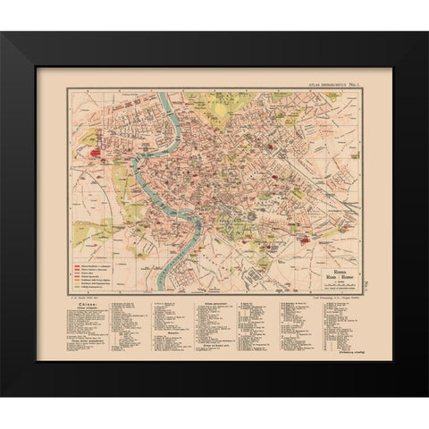 Rome Italy - Streit 1913 Black Modern Wood Framed Art Print by Streit