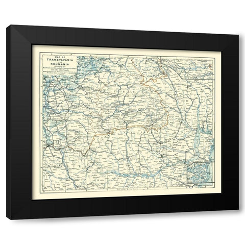 Transylvania Romania - Baedeker 1896 Black Modern Wood Framed Art Print with Double Matting by Baedeker