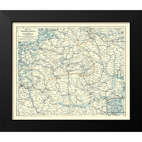 Transylvania Romania - Baedeker 1896 Black Modern Wood Framed Art Print by Baedeker