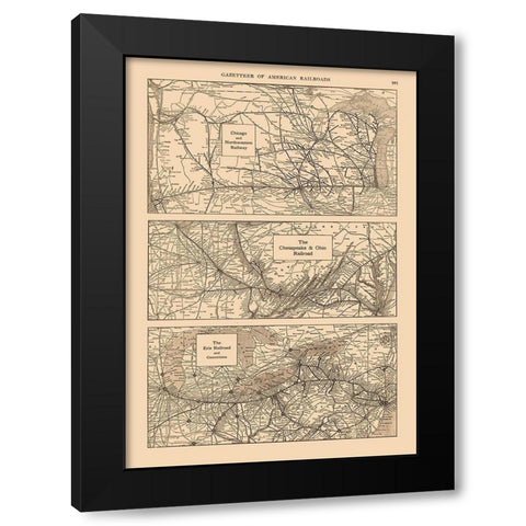 Chicago, Chesapeake, Erie, Ohio Black Modern Wood Framed Art Print with Double Matting by Reynold