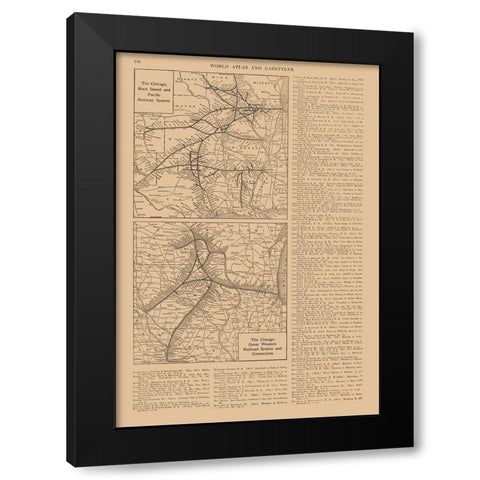 Chicago, Rock Island, Pacific Black Modern Wood Framed Art Print by Reynold