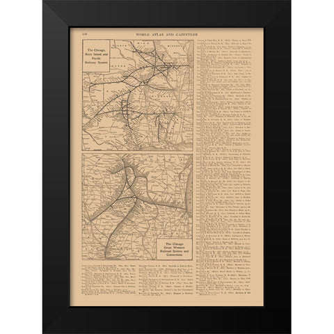 Chicago, Rock Island, Pacific Black Modern Wood Framed Art Print by Reynold