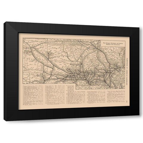 Chicago, Burlington, Quincy Black Modern Wood Framed Art Print by Reynold