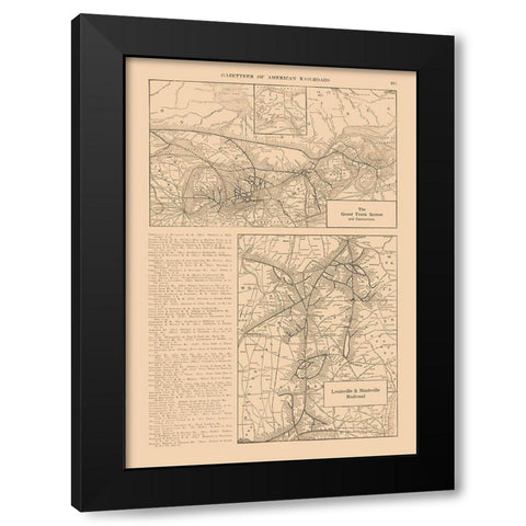 Grand Trunk System, Louisville, Nashville Black Modern Wood Framed Art Print by Reynold