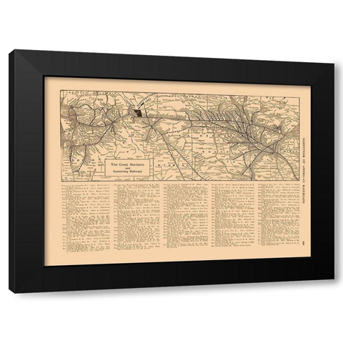 Great Northern Railroad - Reynold 1921 Black Modern Wood Framed Art Print with Double Matting by Reynold