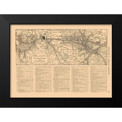Great Northern Railroad - Reynold 1921 Black Modern Wood Framed Art Print by Reynold