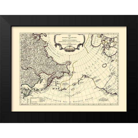 North West Coast America Russian Discoveries Black Modern Wood Framed Art Print by Jeffreys