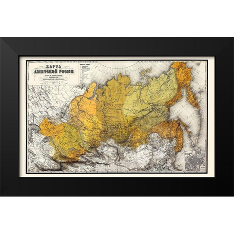 Old Russia - Meyer 1868 Black Modern Wood Framed Art Print by Meyer