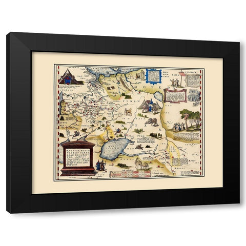 Siberia Russia - Ortelius 1575 Black Modern Wood Framed Art Print with Double Matting by Ortelius