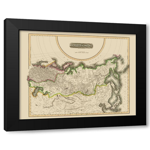 Russian Empire - Thomson 1814 Black Modern Wood Framed Art Print with Double Matting by Thomson