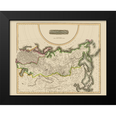 Russian Empire - Thomson 1814 Black Modern Wood Framed Art Print by Thomson