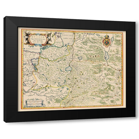 Europe Russia - Blaeu 1638 Black Modern Wood Framed Art Print by Blaeu
