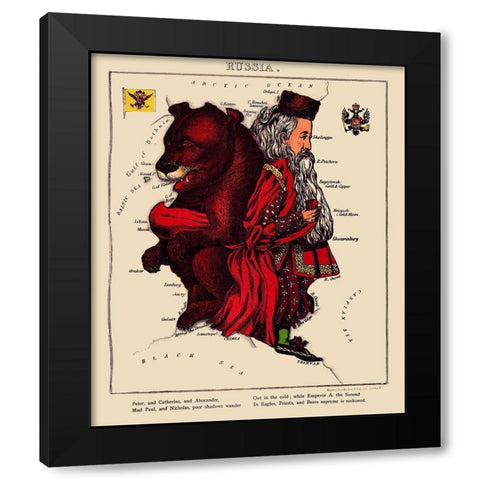 Russia - Lancaster 1869 Black Modern Wood Framed Art Print by Lancaster
