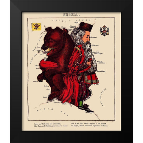 Russia - Lancaster 1869 Black Modern Wood Framed Art Print by Lancaster