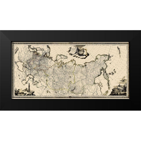 Russia - Santini 1782 Black Modern Wood Framed Art Print by Santini