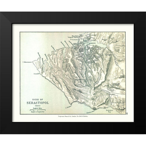 Siege of Sevastopol 1854 Russia - Gardiner 1902 Black Modern Wood Framed Art Print by Gardiner