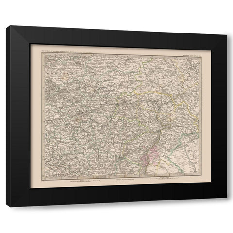 Europe Central Russia - Stieler 1885 Black Modern Wood Framed Art Print by Stieler