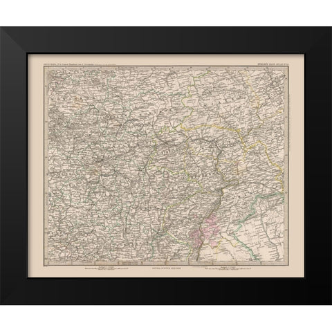 Europe Central Russia - Stieler 1885 Black Modern Wood Framed Art Print by Stieler