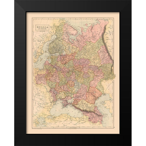 Russia - Black 1867 Black Modern Wood Framed Art Print by Black