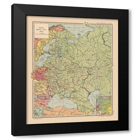 Russia - Streit 1913 Black Modern Wood Framed Art Print by Streit