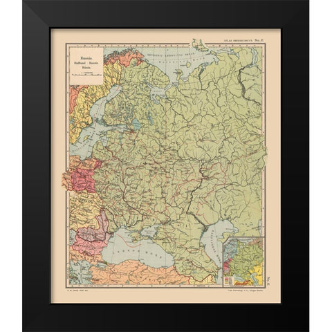 Russia - Streit 1913 Black Modern Wood Framed Art Print by Streit