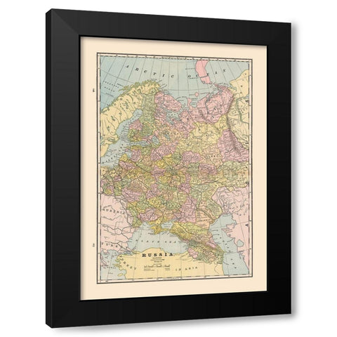 Russia - Cram 1888 Black Modern Wood Framed Art Print by Cram