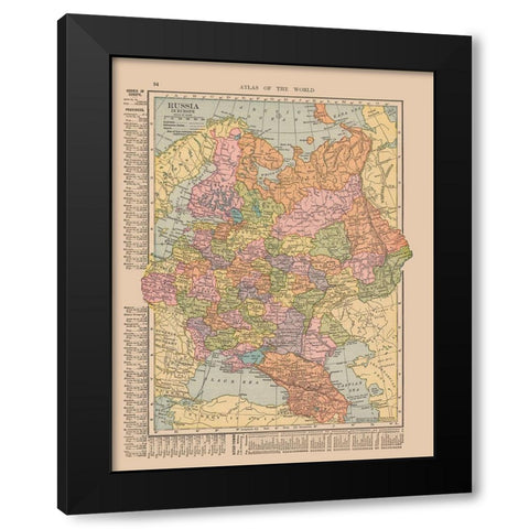 Russia - Hammond 1910 Black Modern Wood Framed Art Print by Hammond