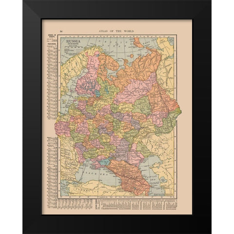 Russia - Hammond 1910 Black Modern Wood Framed Art Print by Hammond