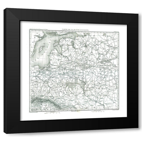 Russia - Thiers 1866 Black Modern Wood Framed Art Print with Double Matting by Thiers