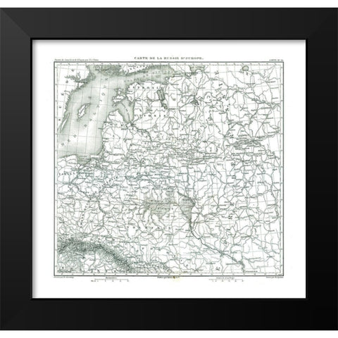 Russia - Thiers 1866 Black Modern Wood Framed Art Print by Thiers