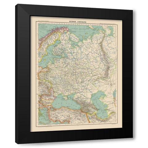 Europe Russia - Schrader 1908 Black Modern Wood Framed Art Print with Double Matting by Schrader