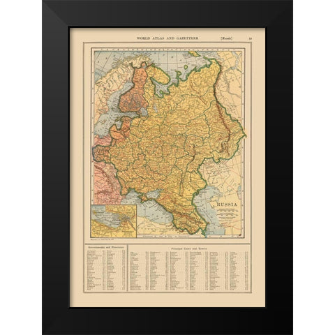 Russia - Reynold 1921 Black Modern Wood Framed Art Print by Reynold