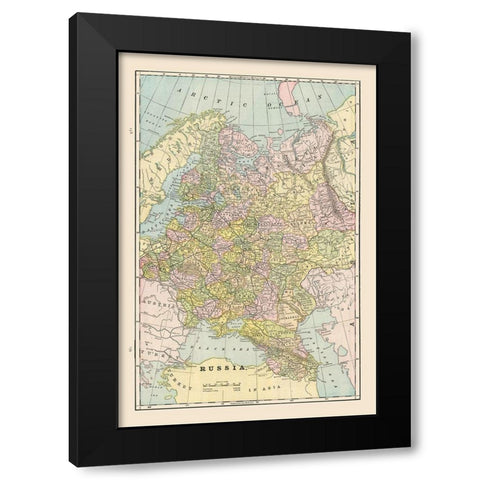 Russia - Cram 1892 Black Modern Wood Framed Art Print by Cram