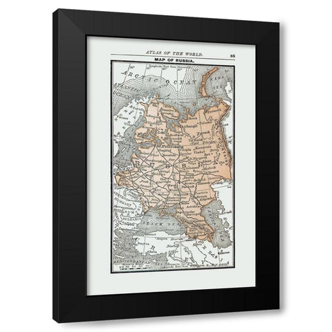 Russia - Alden 1886 Black Modern Wood Framed Art Print with Double Matting by Alden