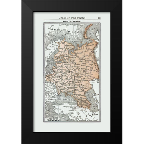 Russia - Alden 1886 Black Modern Wood Framed Art Print by Alden