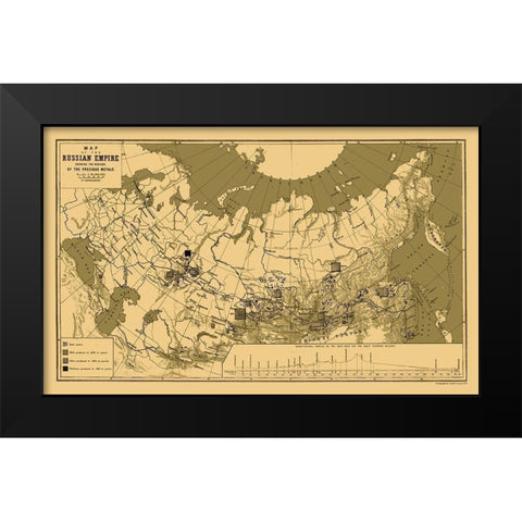 Russian Empire Precious Metals Russia - Jlyne 1890 Black Modern Wood Framed Art Print by Jlyne